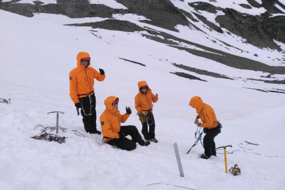 Rope Training on glacier